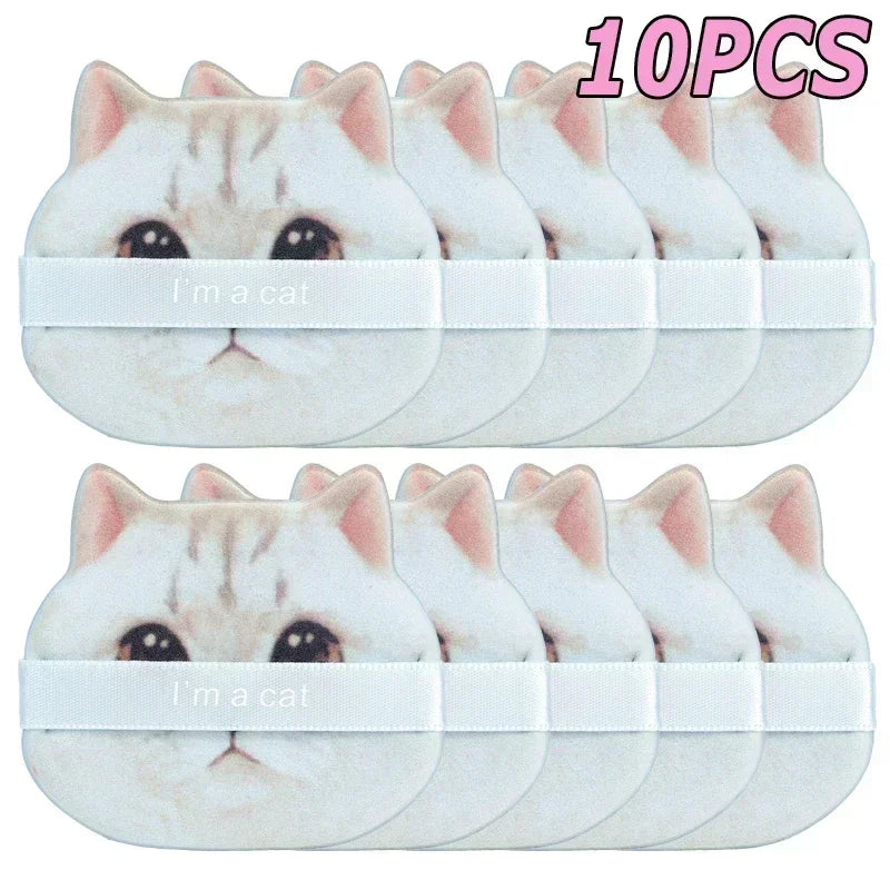 10PCS Cute Cat Makeup Puff Set