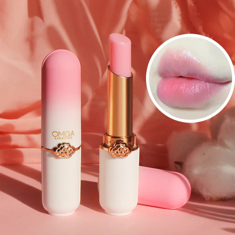 Peach Color Lip Balm Crystal Temperature Change Lipstick