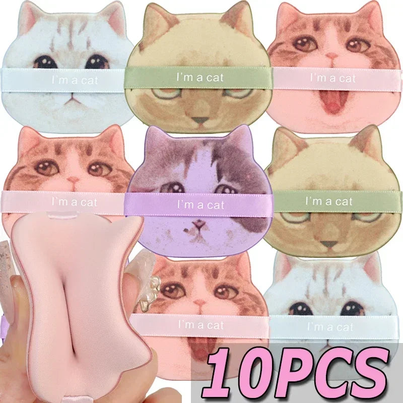 10PCS Cute Cat Makeup Puff Set