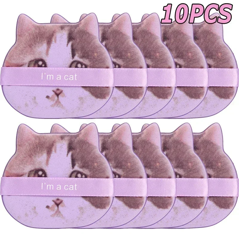 10PCS Cute Cat Makeup Puff Set