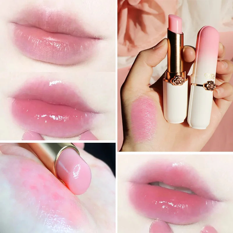 Peach Color Lip Balm Crystal Temperature Change Lipstick