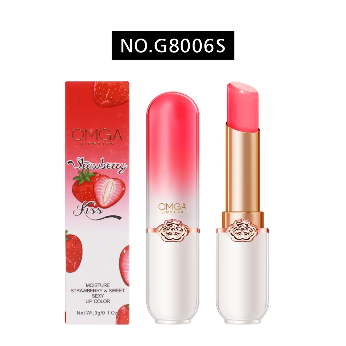 Peach Color Lip Balm Crystal Temperature Change Lipstick