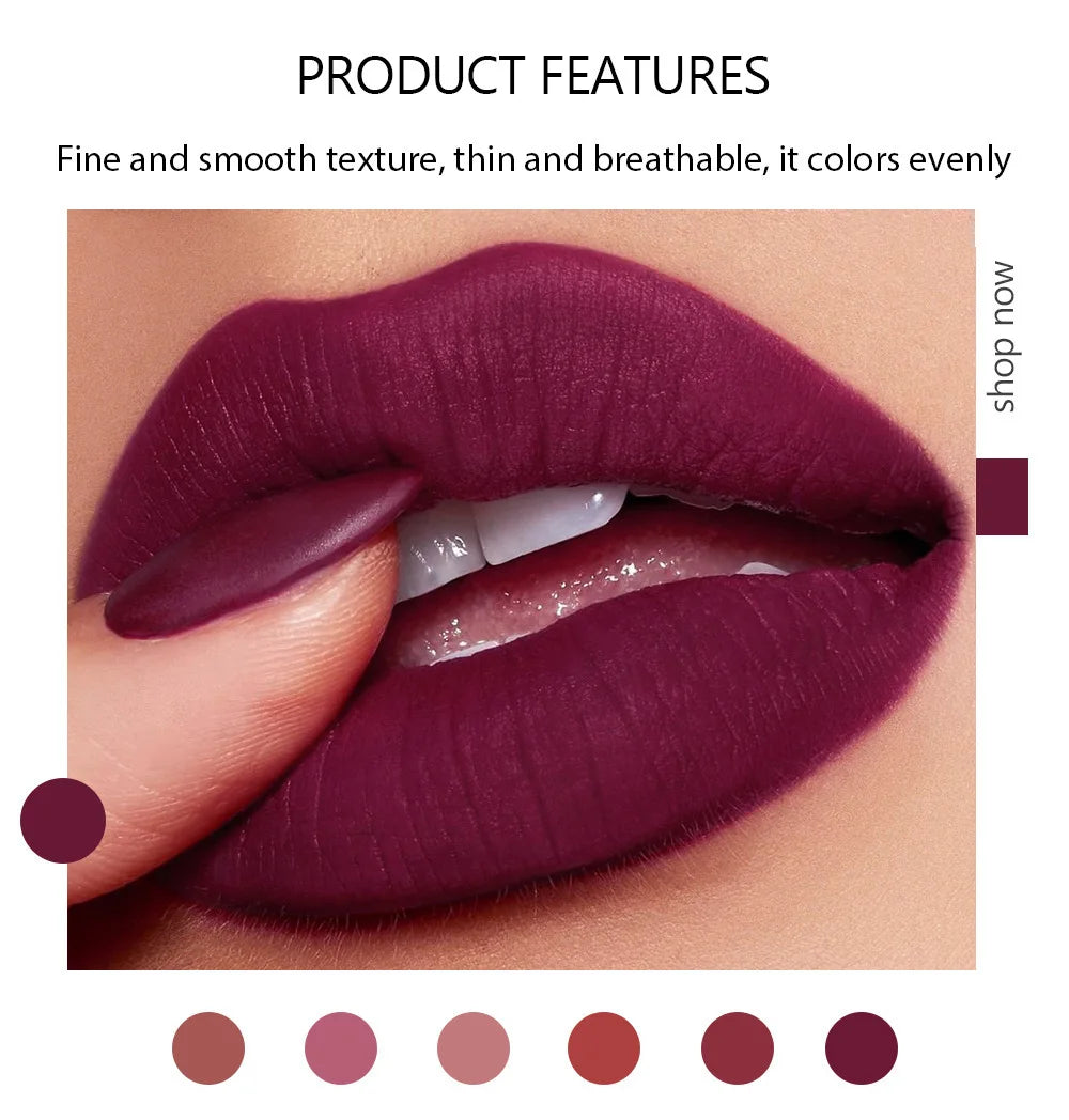 6-Color Matte Lipstick Set