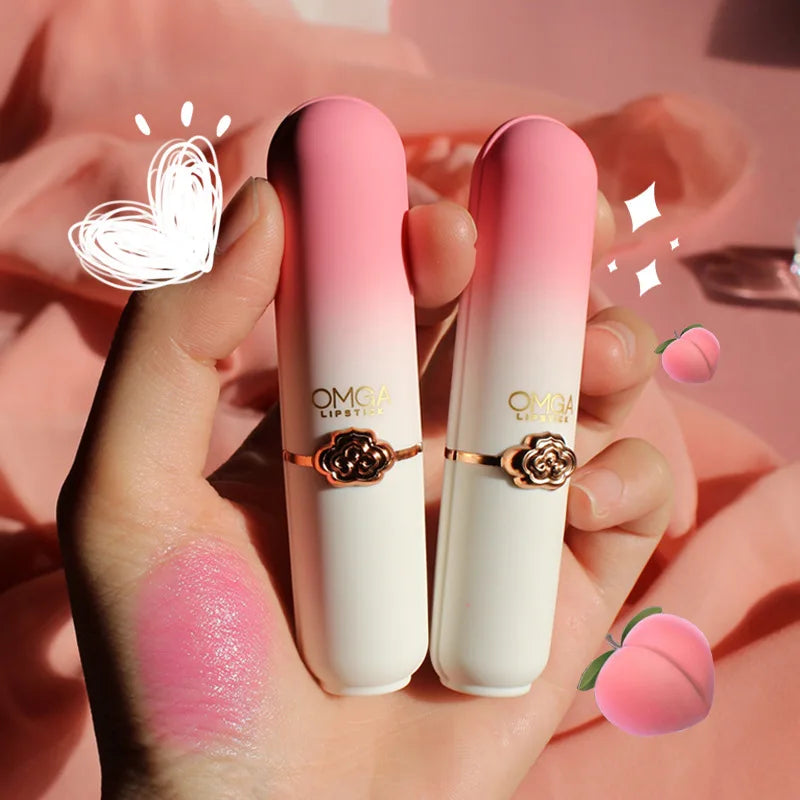 Peach Color Lip Balm Crystal Temperature Change Lipstick