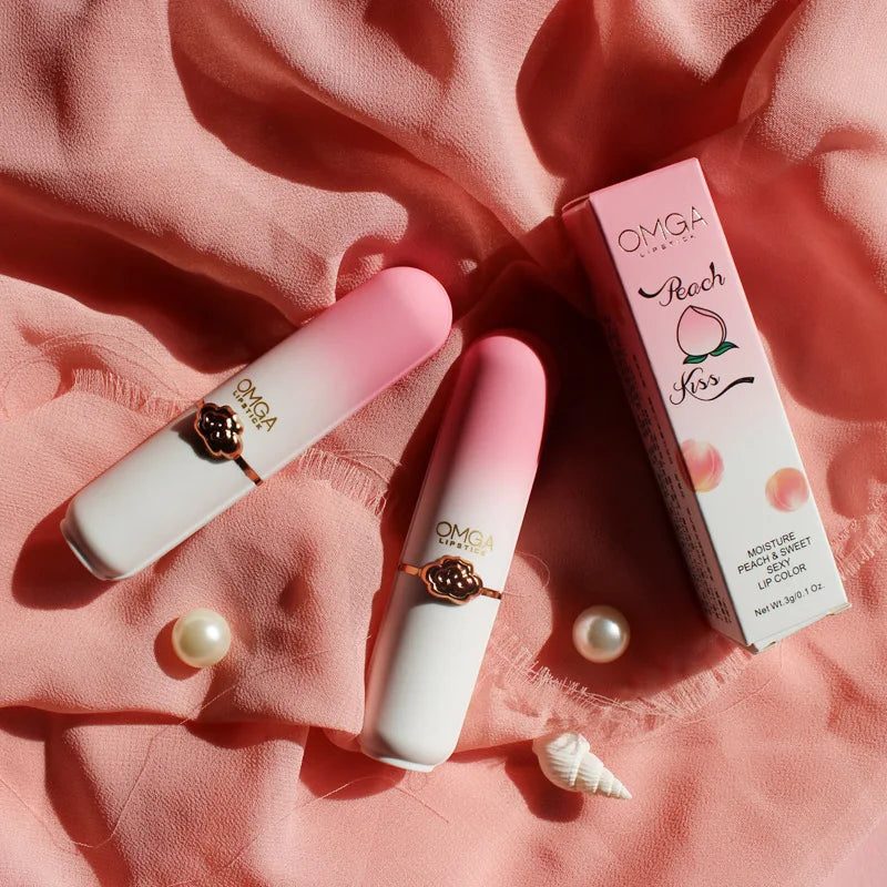 Peach Color Lip Balm Crystal Temperature Change Lipstick