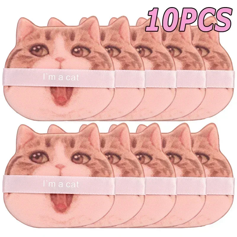 10PCS Cute Cat Makeup Puff Set